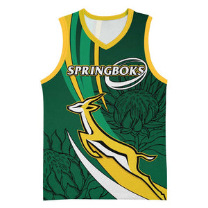 Personalized South Africa Rugby Basketball Jersey - Springboks Go Champions, World Cup - African Pride