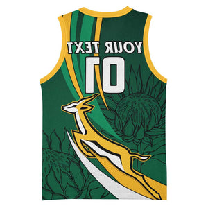 Personalized South Africa Rugby Basketball Jersey - Springboks Go Champions, World Cup - African Pride