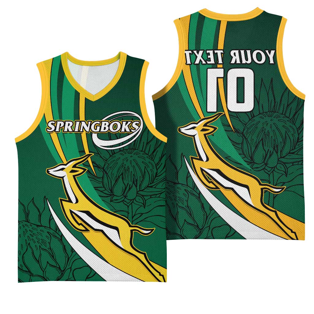 Personalized South Africa Rugby Basketball Jersey - Springboks Go Champions, World Cup - African Pride