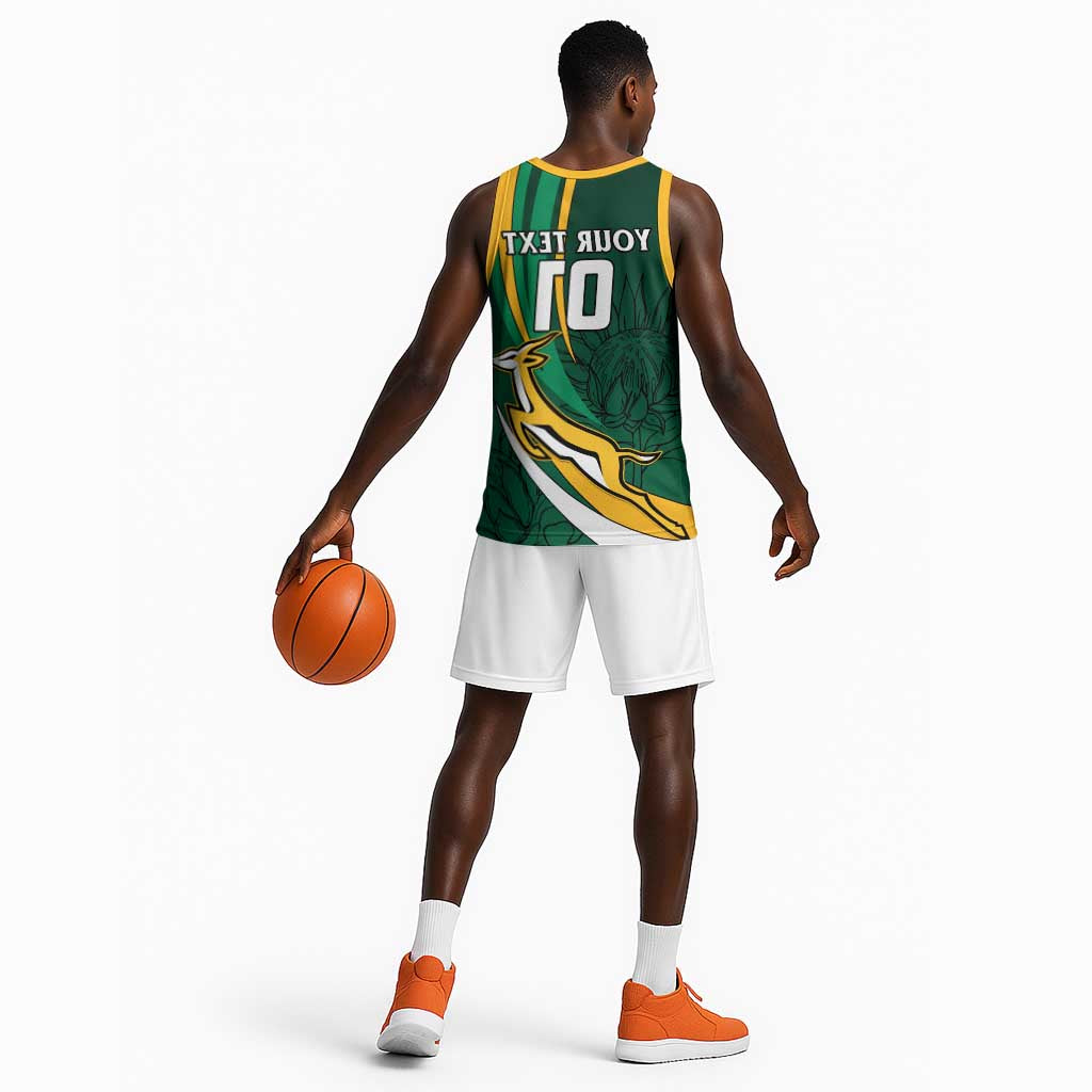 Personalized South Africa Rugby Basketball Jersey - Springboks Go Champions, World Cup - African Pride