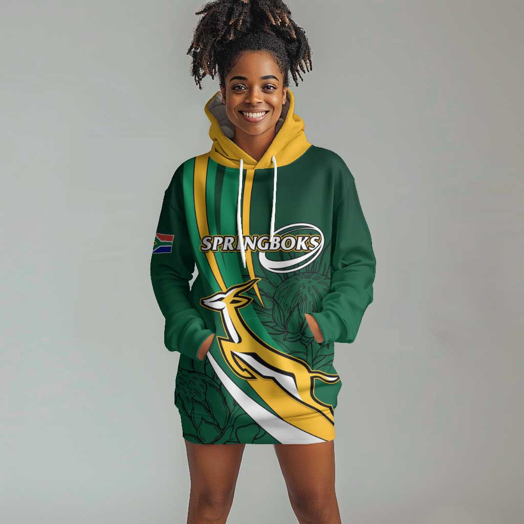 Personalized South Africa Rugby Hoodie Dress - Springboks Go Champions, World Cup