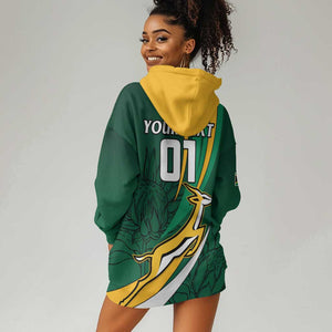 Personalized South Africa Rugby Hoodie Dress - Springboks Go Champions, World Cup