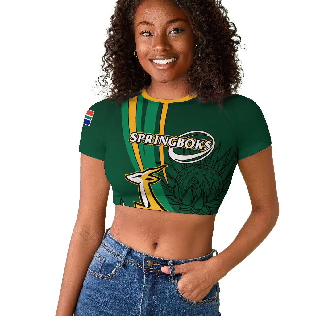 Personalized South Africa Rugby Raglan Cropped T shirt - Springboks Go Champions, World Cup