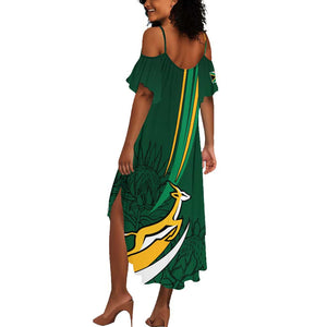 Personalized South Africa Rugby Summer Maxi Dress - Springboks Go Champions, World Cup