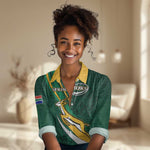 Personalized South Africa Rugby Women Casual Shirt - Springboks Go Champions, World Cup LT01
