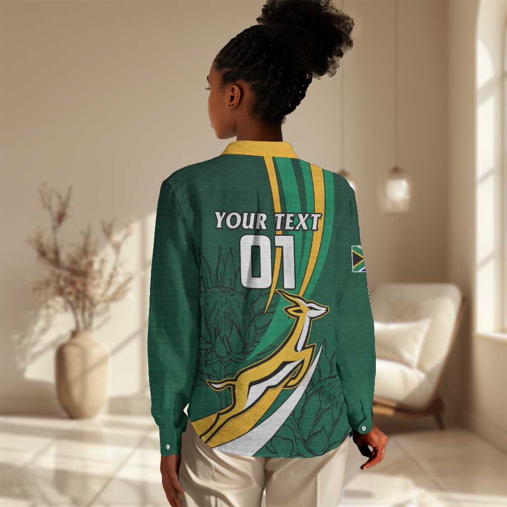 Personalized South Africa Rugby Women Casual Shirt - Springboks Go Champions, World Cup LT01