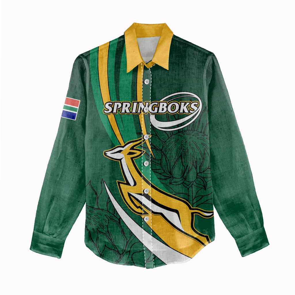 Personalized South Africa Rugby Women Casual Shirt - Springboks Go Champions, World Cup LT01