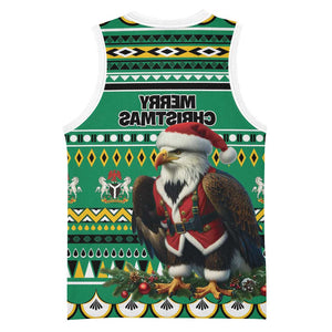 Nigeria Christmas Basketball Jersey Eagle Santa - African Pattern - African Pride