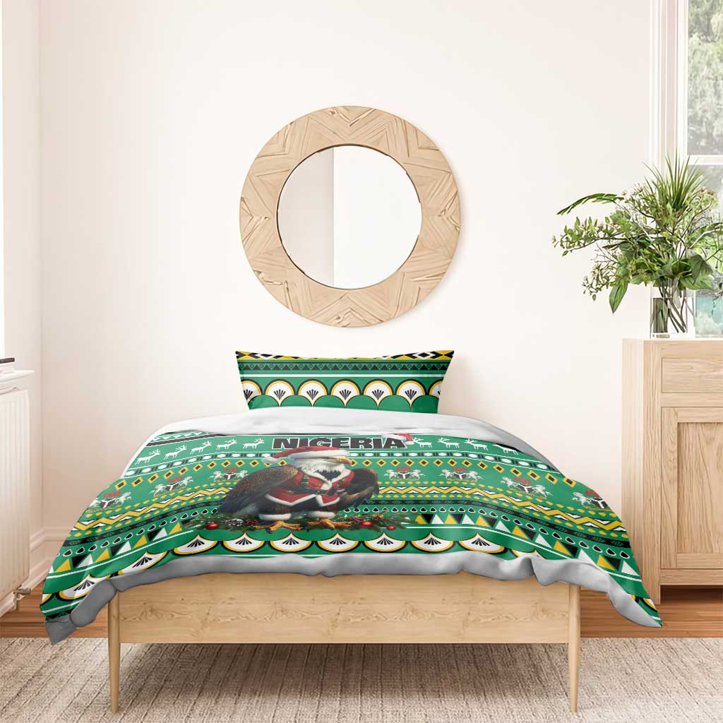 Nigeria Christmas Bedding Set Eagle Santa - African Pattern