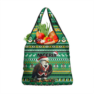 Nigeria Christmas Grocery Bag Eagle Santa - African Pattern