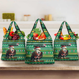 Nigeria Christmas Grocery Bag Eagle Santa - African Pattern