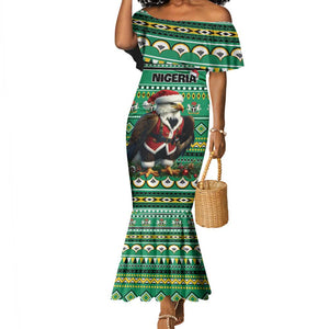 Nigeria Christmas Mermaid Dress Eagle Santa - African Pattern