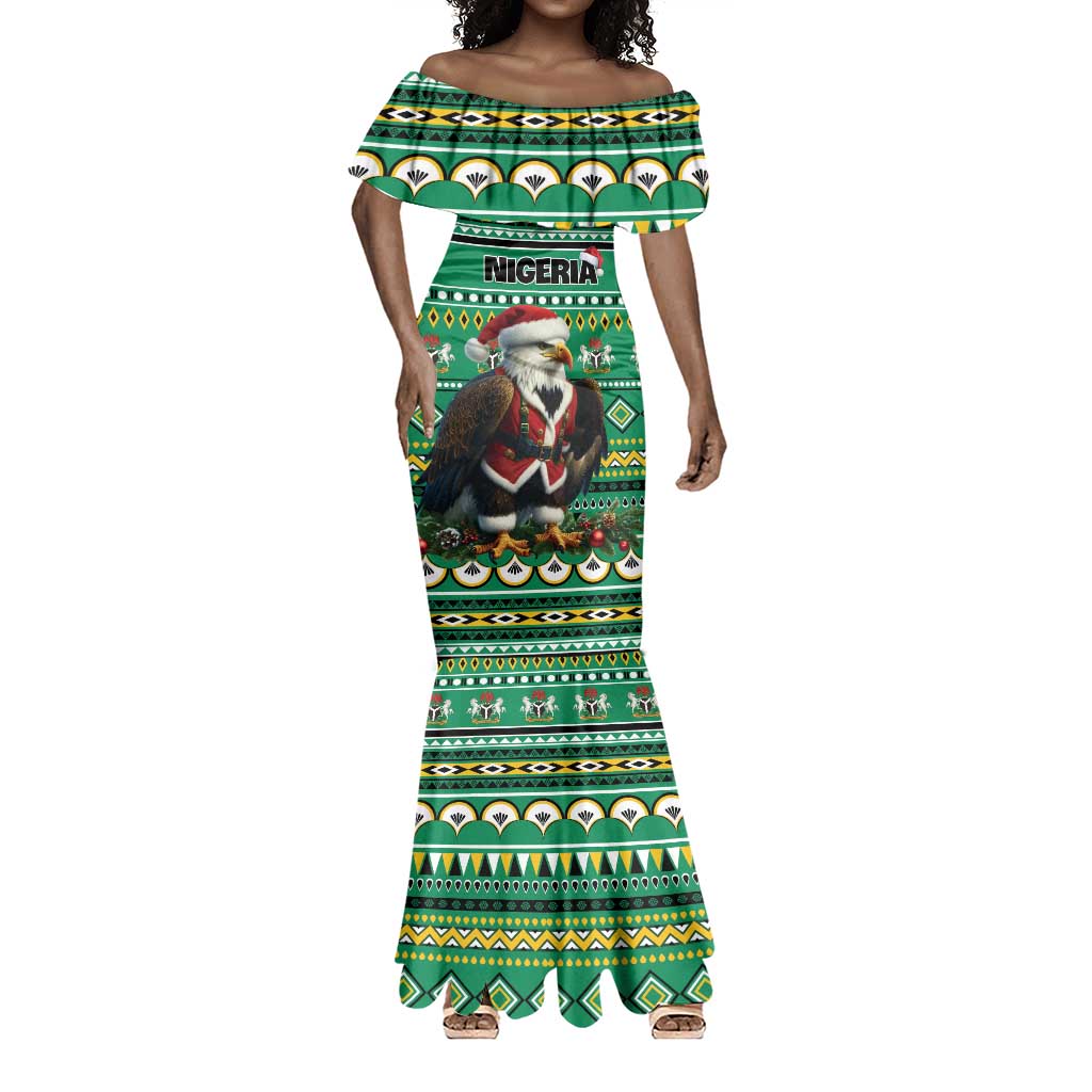 Nigeria Christmas Mermaid Dress Eagle Santa - African Pattern