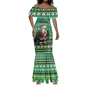 Nigeria Christmas Mermaid Dress Eagle Santa - African Pattern