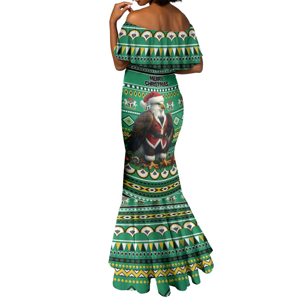 Nigeria Christmas Mermaid Dress Eagle Santa - African Pattern