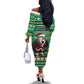Nigeria Christmas Off The Shoulder Long Sleeve Dress Eagle Santa - African Pattern