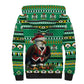 Nigeria Christmas Sherpa Hoodie Eagle Santa - African Pattern