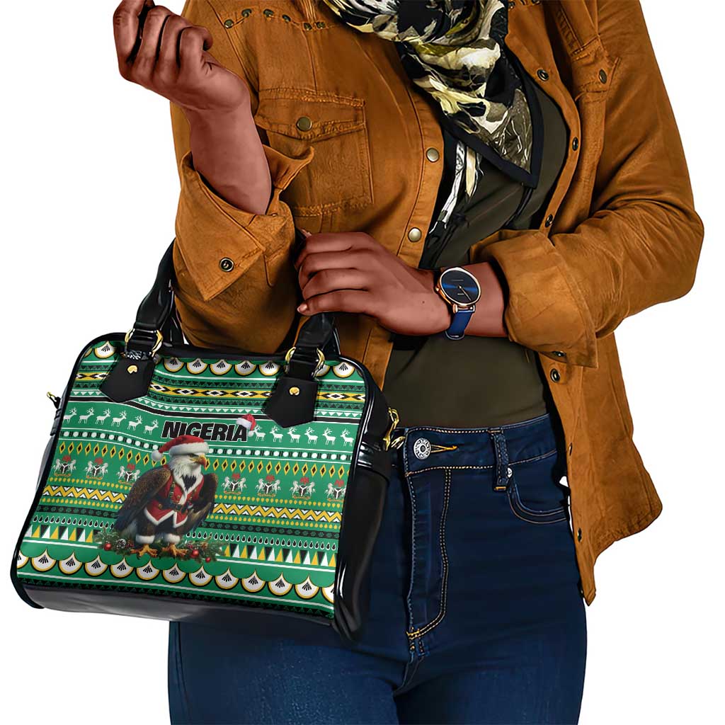 Nigeria Christmas Shoulder Handbag Eagle Santa - African Pattern