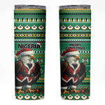 Nigeria Christmas Skinny Tumbler Eagle Santa - African Pattern