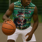 Nigeria Christmas Sleeveless Zip Hoodie Eagle Santa - African Pattern - African Pride