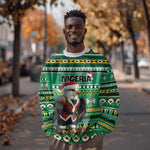 Nigeria Christmas Sweatshirt Eagle Santa - African Pattern