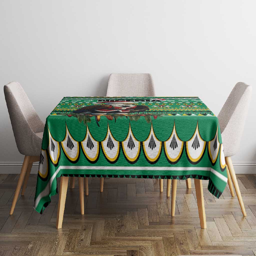Nigeria Christmas Tablecloth Eagle Santa - African Pattern