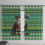 Nigeria Christmas Window Curtain Eagle Santa - African Pattern
