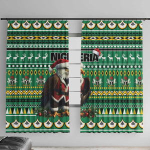 Nigeria Christmas Window Curtain Eagle Santa - African Pattern