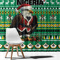 Nigeria Christmas Window Curtain Eagle Santa - African Pattern