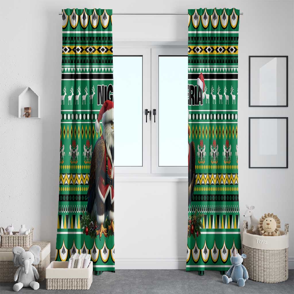 Nigeria Christmas Window Curtain Eagle Santa - African Pattern