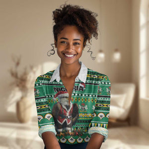 Nigeria Christmas Women Casual Shirt Eagle Santa - African Pattern LT01