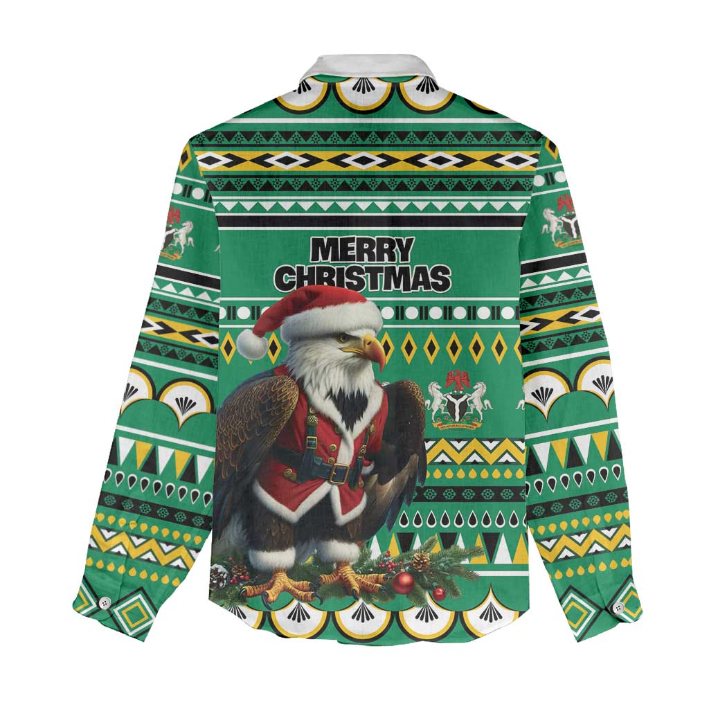 Nigeria Christmas Women Casual Shirt Eagle Santa - African Pattern LT01