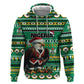 Nigeria Christmas Zip Hoodie Eagle Santa - African Pattern