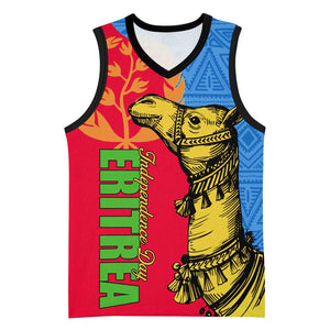 Eritrea Independence Day 2024 Basketball Jersey Eritrean Camel African Pattern - African Pride