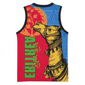 Eritrea Independence Day 2024 Basketball Jersey Eritrean Camel African Pattern - African Pride