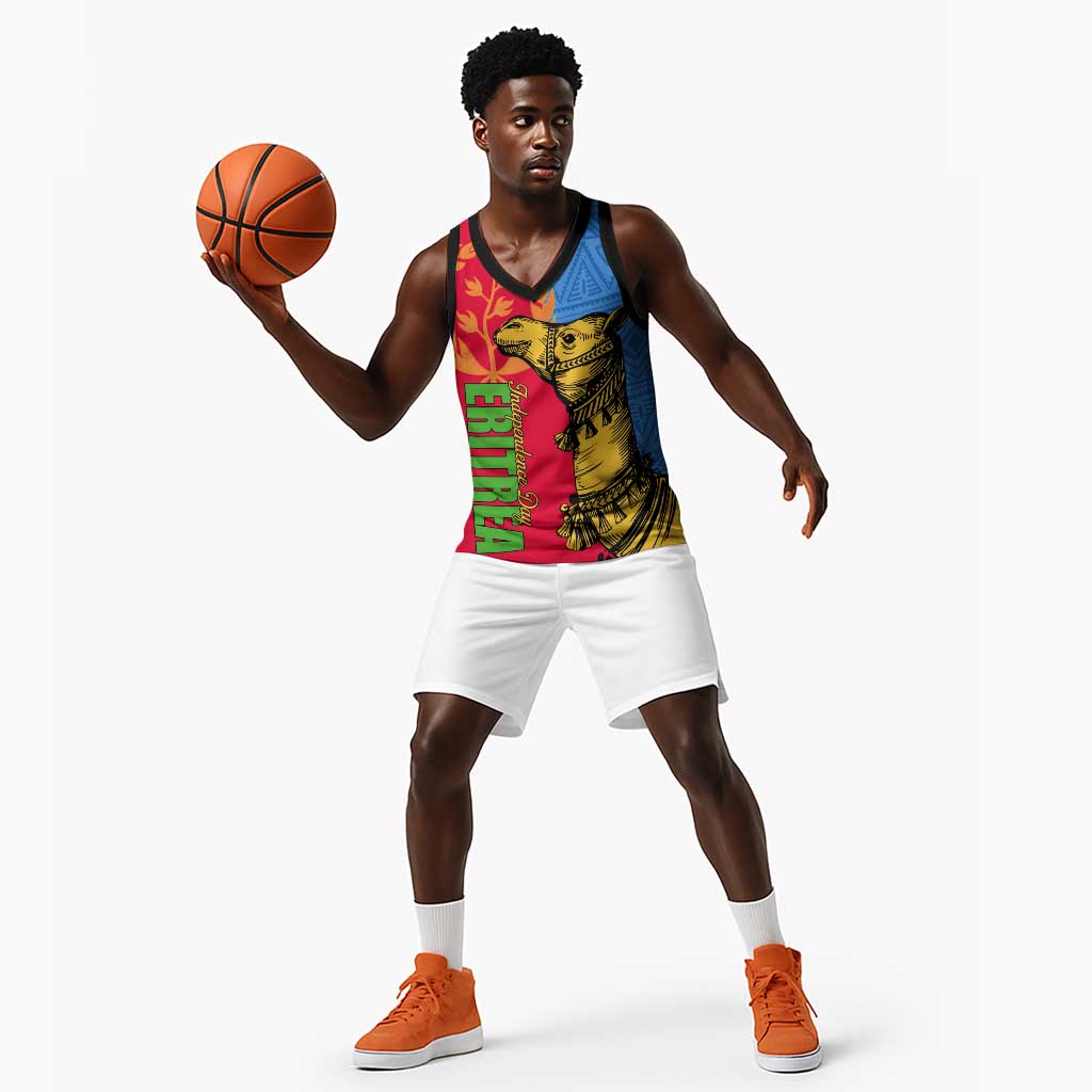 Eritrea Independence Day 2024 Basketball Jersey Eritrean Camel African Pattern - African Pride