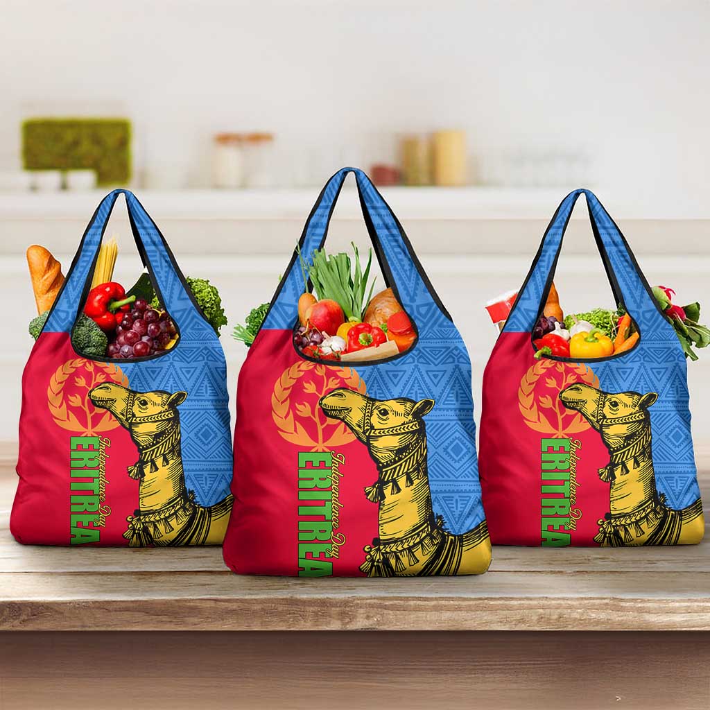 Eritrea Independence Day 2024 Grocery Bag Eritrean Camel African Pattern