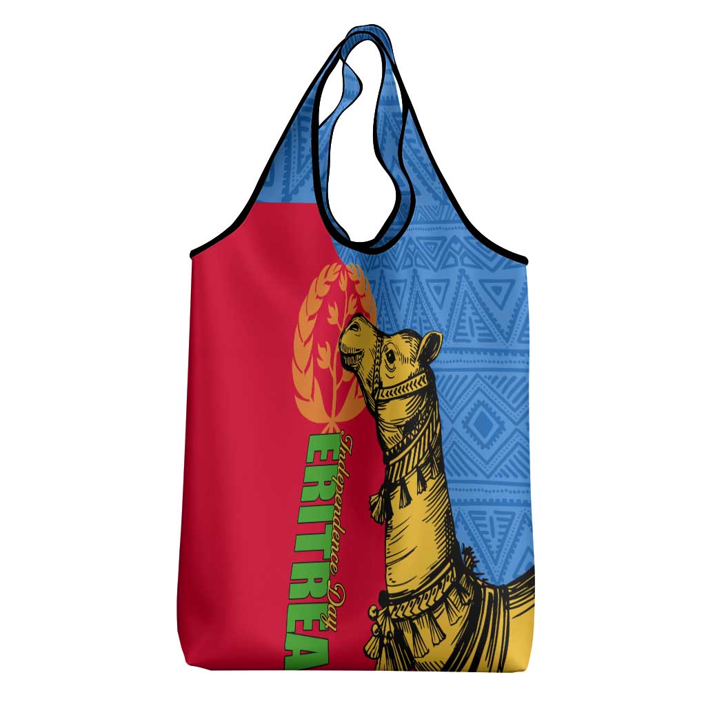 Eritrea Independence Day 2024 Grocery Bag Eritrean Camel African Pattern
