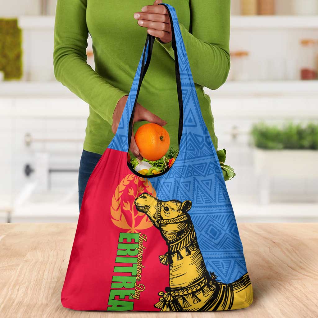 Eritrea Independence Day 2024 Grocery Bag Eritrean Camel African Pattern