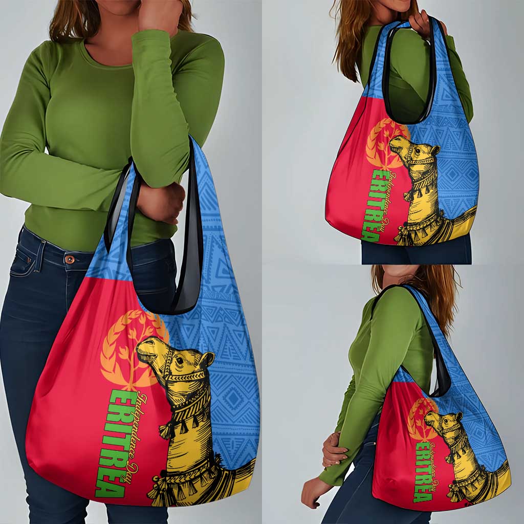 Eritrea Independence Day 2024 Grocery Bag Eritrean Camel African Pattern