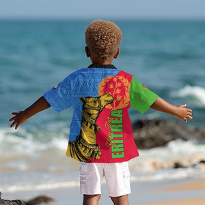 Eritrea Independence Day 2024 Kid Hawaiian Shirt Eritrean Camel African Pattern