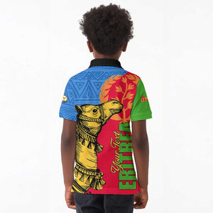 Eritrea Independence Day 2024 Kid Polo Shirt Eritrean Camel African Pattern