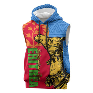 Eritrea Independence Day 2024 Sleeveless Hoodie Eritrean Camel African Pattern - African Pride