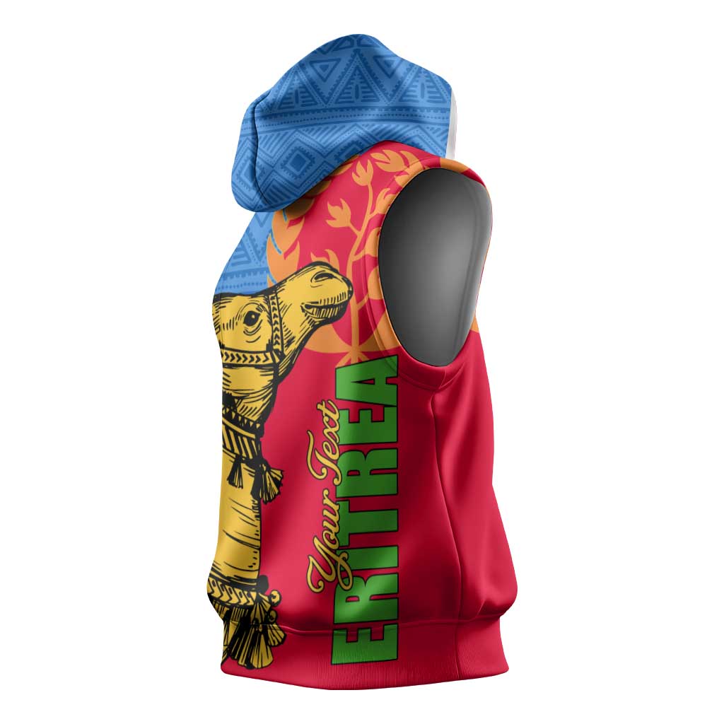 Eritrea Independence Day 2024 Sleeveless Hoodie Eritrean Camel African Pattern - African Pride