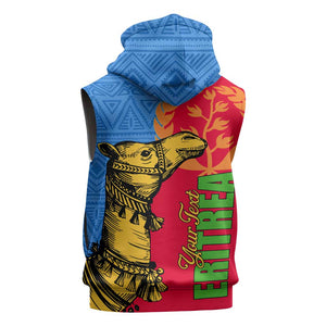 Eritrea Independence Day 2024 Sleeveless Zip Hoodie Eritrean Camel African Pattern - African Pride