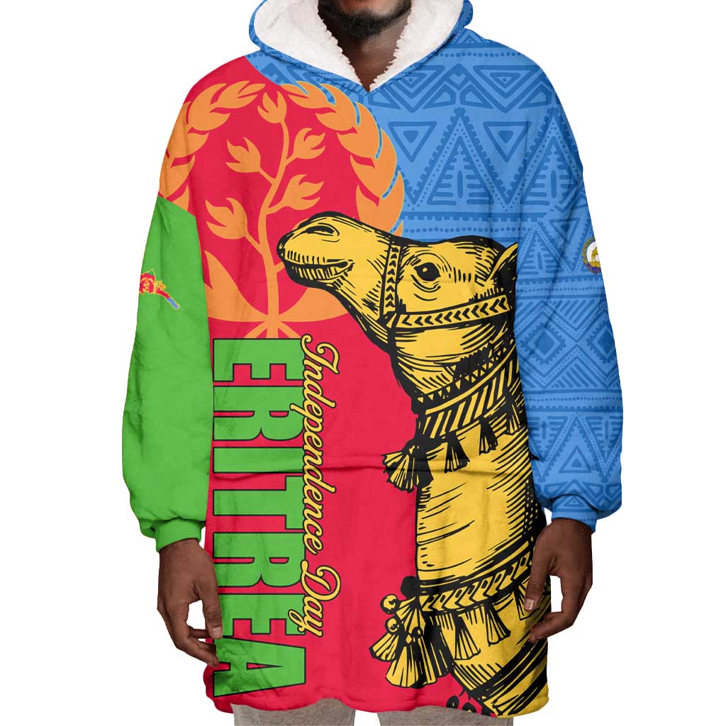 Eritrea Independence Day 2024 Wearable Blanket Hoodie Eritrean Camel African Pattern