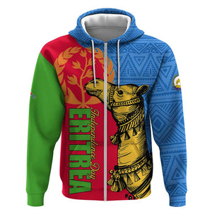 Eritrea Independence Day 2024 Zip Hoodie Eritrean Camel African Pattern