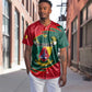 Personalized Cameroon Baseball Jersey with Cameroun Coat of Arms and African Pattern