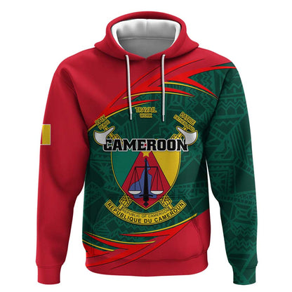 Personalized Cameroon Hoodie with Cameroun Coat of Arms and African Pattern