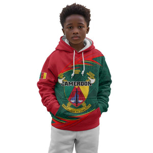 Personalized Cameroon Kid Hoodie with Cameroun Coat of Arms and African Pattern